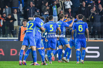 2024-11-04 - Pietro Pellegri (Empoli) celebrates with teammates after scoring the 1-0 goal - EMPOLI FC VS COMO 1907 - ITALIAN SERIE A - SOCCER