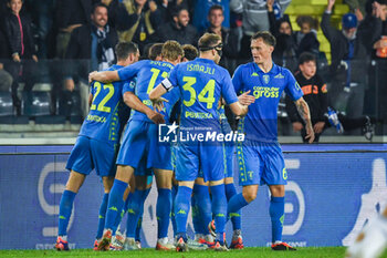 2024-11-04 - Pietro Pellegri (Empoli) celebrates with teammates after scoring the 1-0 goal - EMPOLI FC VS COMO 1907 - ITALIAN SERIE A - SOCCER