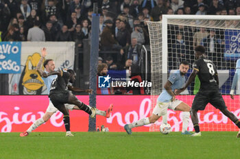 2024-11-04 - Cagliari's Zito Luvumbo goal 1-1 during the Italian Football Championship League A 2024/2025 match between SS Lazio vs Cagliari Calcio at the Olimpic Stadium in Rome on 04 November 2024. - SS LAZIO VS CAGLIARI CALCIO - ITALIAN SERIE A - SOCCER