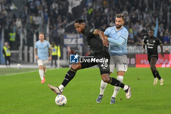 2024-11-04 - Cagliari's Yerry Mina and Lazio’s Taty Castellanos during the Italian Football Championship League A 2024/2025 match between SS Lazio vs Cagliari Calcio at the Olimpic Stadium in Rome on 04 November 2024. - SS LAZIO VS CAGLIARI CALCIO - ITALIAN SERIE A - SOCCER