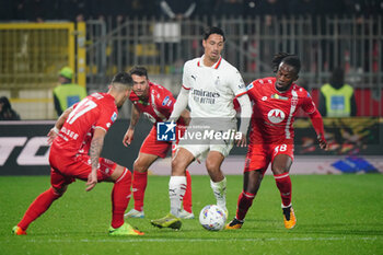 2024-11-02 - Tijjani Reijnders (AC Milan) and Warren Bondo (AC Monza) - AC MONZA VS AC MILAN - ITALIAN SERIE A - SOCCER