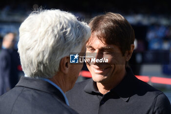 2024-11-03 - Giampiero Gasperini coach of Atalanta bc and Antonio Conte Coach of SSC Napoli during the Serie A Enelive betwee SSC Napoli vs Atalanta BC at Diego Armando MAradona Stadium - SSC NAPOLI VS ATALANTA BC - ITALIAN SERIE A - SOCCER