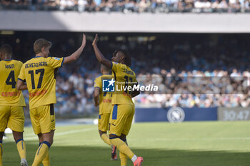 2024-11-03 - Ademola Lookman of Atalanta BC rejoices after scoring a goal of 0-2 during the Serie A Enelive betwee SSC Napoli vs Atalanta BC at Diego Armando MAradona Stadium - SSC NAPOLI VS ATALANTA BC - ITALIAN SERIE A - SOCCER