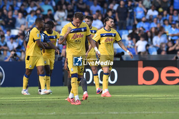 2024-11-03 - Mateo Retegui of Atalanta BC rejoices after scoring a goal of 0-3 during the Serie A Enelive betwee SSC Napoli vs Atalanta BC at Diego Armando MAradona Stadium - SSC NAPOLI VS ATALANTA BC - ITALIAN SERIE A - SOCCER