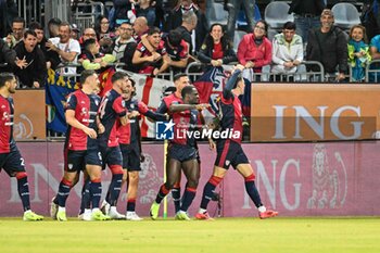 2024-11-09 - Nadir Zortea of Cagliari Calcio, Esultanza, Joy After scoring goal, - CAGLIARI CALCIO VS AC MILAN - ITALIAN SERIE A - SOCCER