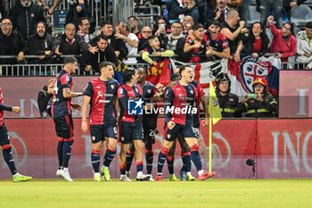 2024-11-09 - Nadir Zortea of Cagliari Calcio, Esultanza, Joy After scoring goal, - CAGLIARI CALCIO VS AC MILAN - ITALIAN SERIE A - SOCCER