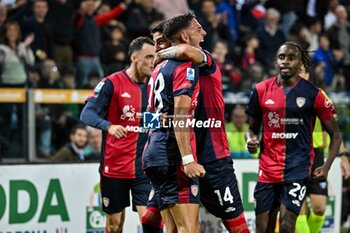 2024-11-09 - Gabriele Zappa of Cagliari Calcio, Esultanza, Joy After scoring goal, - CAGLIARI CALCIO VS AC MILAN - ITALIAN SERIE A - SOCCER