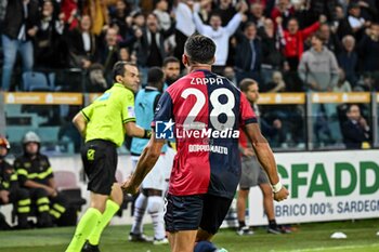 2024-11-09 - Gabriele Zappa of Cagliari Calcio, Esultanza, Joy After scoring goal, - CAGLIARI CALCIO VS AC MILAN - ITALIAN SERIE A - SOCCER