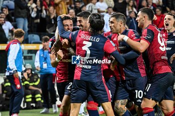 2024-11-09 - Gabriele Zappa of Cagliari Calcio, Esultanza, Joy After scoring goal, - CAGLIARI CALCIO VS AC MILAN - ITALIAN SERIE A - SOCCER