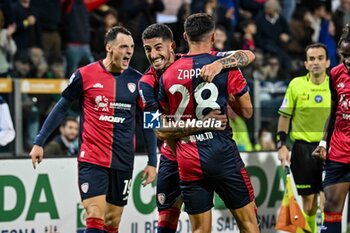 2024-11-09 - Gabriele Zappa of Cagliari Calcio, Esultanza, Joy After scoring goal, - CAGLIARI CALCIO VS AC MILAN - ITALIAN SERIE A - SOCCER