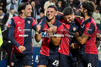 2024-11-09 - Gabriele Zappa of Cagliari Calcio, Esultanza, Joy After scoring goal, - CAGLIARI CALCIO VS AC MILAN - ITALIAN SERIE A - SOCCER