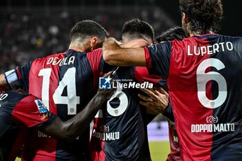 2024-11-09 - Gabriele Zappa of Cagliari Calcio, Esultanza, Joy After scoring goal, - CAGLIARI CALCIO VS AC MILAN - ITALIAN SERIE A - SOCCER