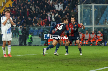 2024-11-07 - Serie A, Genova, Day 12, Stadio Ferraris, Genoa - Como, in the photo: exultation Vogliacco and Badelj - GENOA CFC VS COMO 1907 - ITALIAN SERIE A - SOCCER