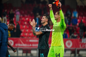 2024-11-10 - Alessio Romagnoli (SS Lazio) and Ivan Provedel (SS Lazio) celebrates the win - AC MONZA VS SS LAZIO - ITALIAN SERIE A - SOCCER