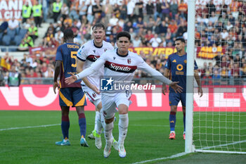 2024-11-10 - Bologna's Santiago Castro celebrates after scoring the goal 0-1 during the Italian Football Championship League A Enilive 2024/2025 match between AS Roma vs Bologna FC at the Olimpic Stadium in Rome on 10 November 2024. - AS ROMA VS BOLOGNA FC - ITALIAN SERIE A - SOCCER