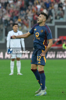 2024-11-10 - Roma’s Stephan El Shaarawy celebrates after scoring the goal 1-1 during the Italian Football Championship League A Enilive 2024/2025 match between AS Roma vs Bologna FC at the Olimpic Stadium in Rome on 10 November 2024. - AS ROMA VS BOLOGNA FC - ITALIAN SERIE A - SOCCER