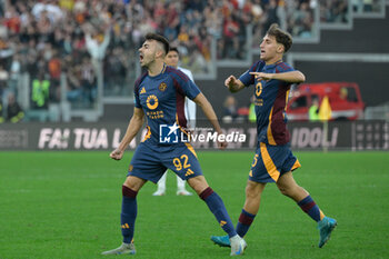 2024-11-10 - Roma’s Stephan El Shaarawy celebrates after scoring the goal 1-1 during the Italian Football Championship League A Enilive 2024/2025 match between AS Roma vs Bologna FC at the Olimpic Stadium in Rome on 10 November 2024. - AS ROMA VS BOLOGNA FC - ITALIAN SERIE A - SOCCER