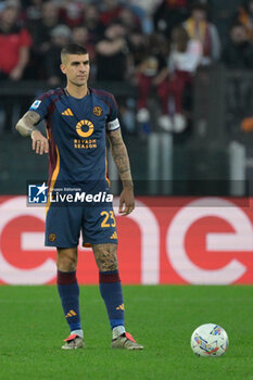 2024-11-10 - Roma’s Gianluca Mancini during the Italian Football Championship League A Enilive 2024/2025 match between AS Roma vs Bologna FC at the Olimpic Stadium in Rome on 10 November 2024. - AS ROMA VS BOLOGNA FC - ITALIAN SERIE A - SOCCER