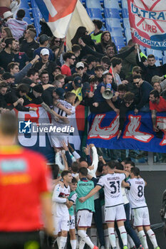 2024-11-10 - Bologna's Jesper Karlsson celebrates after scoring the goal 1-3 during the Italian Football Championship League A Enilive 2024/2025 match between AS Roma vs Bologna FC at the Olimpic Stadium in Rome on 10 November 2024. - AS ROMA VS BOLOGNA FC - ITALIAN SERIE A - SOCCER