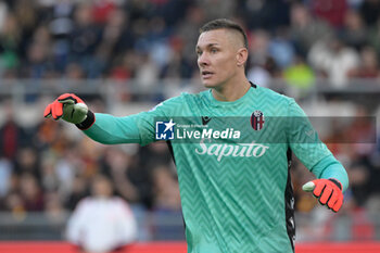 2024-11-10 - Bologna's goalkeeper Lukasz Skorupski during the Italian Football Championship League A Enilive 2024/2025 match between AS Roma vs Bologna FC at the Olimpic Stadium in Rome on 10 November 2024. - AS ROMA VS BOLOGNA FC - ITALIAN SERIE A - SOCCER