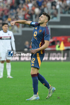 2024-11-10 - Roma’s Stephan El Shaarawy celebrates after scoring the goal 1-1 during the Italian Football Championship League A Enilive 2024/2025 match between AS Roma vs Bologna FC at the Olimpic Stadium in Rome on 10 November 2024. - AS ROMA VS BOLOGNA FC - ITALIAN SERIE A - SOCCER