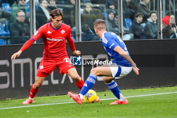 2024-11-24 - Marco Sala(Como 1907) Andrea Colpani(ACF Fiorentina) Soccer - Italian ,Serie A - Como 1907 vs ACF Fiorentina , 2024-25 game at Stadio Giuseppe Sinigaglia in Como (CO), Italy, 24.11.2024. Photo by Marius Bunduc/LiveMedia - COMO 1907 VS ACF FIORENTINA - ITALIAN SERIE A - SOCCER