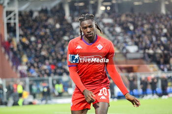 2024-11-24 - Moise Kean(ACF Fiorentina)celebrates his goal 2-0 Soccer - Italian ,Serie A - Como 1907 vs ACF Fiorentina , 2024-25 game at Stadio Giuseppe Sinigaglia in Como (CO), Italy, 24.11.2024. Photo by Marius Bunduc/LiveMedia - COMO 1907 VS ACF FIORENTINA - ITALIAN SERIE A - SOCCER