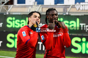 2024-11-24 - Moise Kean(ACF Fiorentina)celebrates his goal 2-0 Soccer - Italian ,Serie A - Como 1907 vs ACF Fiorentina , 2024-25 game at Stadio Giuseppe Sinigaglia in Como (CO), Italy, 24.11.2024. Photo by Marius Bunduc/LiveMedia - COMO 1907 VS ACF FIORENTINA - ITALIAN SERIE A - SOCCER