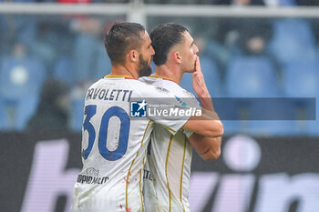 2024-11-24 - Leonardo Pavoletti (Cagliari) - Roberto Piccoli (Cagliari) celebrates after scoring a goal 2 - 2 - GENOA CFC VS CAGLIARI CALCIO - ITALIAN SERIE A - SOCCER