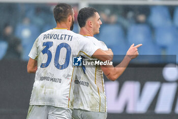 2024-11-24 - Leonardo Pavoletti (Cagliari) - Roberto Piccoli (Cagliari) celebrates after scoring a goal 2 - 2 - GENOA CFC VS CAGLIARI CALCIO - ITALIAN SERIE A - SOCCER