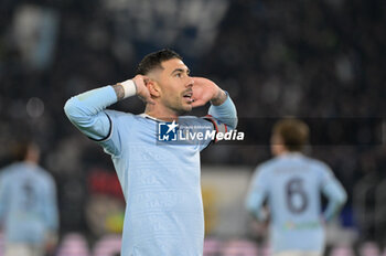 2024-11-24 - Lazio’s Mattia Zaccagni celebrates after scoring the goal 2-0 during the Italian Football Championship League A 2024/2025 match between SS Lazio vs Bologna FC at the Olimpic Stadium in Rome on 24 November 2024. - SS LAZIO VS BOLOGNA FC - ITALIAN SERIE A - SOCCER