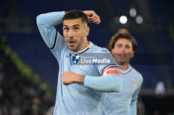 2024-11-24 - Lazio’s Mattia Zaccagni celebrates after scoring the goal 2-0 during the Italian Football Championship League A 2024/2025 match between SS Lazio vs Bologna FC at the Olimpic Stadium in Rome on 24 November 2024. - SS LAZIO VS BOLOGNA FC - ITALIAN SERIE A - SOCCER