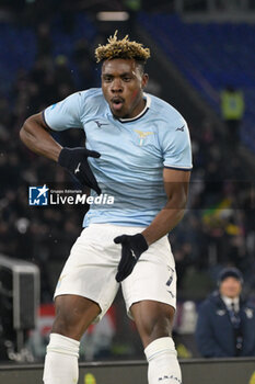 2024-11-24 - Lazio's Fisayo Dele-Bashiru celebrates after scoring the goal 3-0 during the Italian Football Championship League A 2024/2025 match between SS Lazio vs Bologna FC at the Olimpic Stadium in Rome on 24 November 2024. - SS LAZIO VS BOLOGNA FC - ITALIAN SERIE A - SOCCER