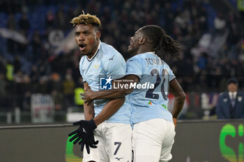 2024-11-24 - Lazio's Fisayo Dele-Bashiru and Lazio’s Loum Tchaouna celebrates after scoring the goal 3-0 during the Italian Football Championship League A 2024/2025 match between SS Lazio vs Bologna FC at the Olimpic Stadium in Rome on 24 November 2024. - SS LAZIO VS BOLOGNA FC - ITALIAN SERIE A - SOCCER