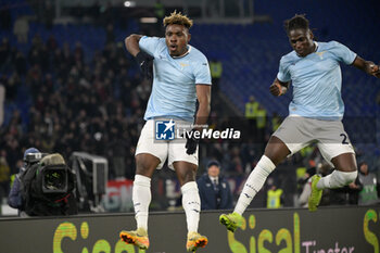 2024-11-24 - Lazio's Fisayo Dele-Bashiru celebrates after scoring the goal 3-0 during the Italian Football Championship League A 2024/2025 match between SS Lazio vs Bologna FC at the Olimpic Stadium in Rome on 24 November 2024. - SS LAZIO VS BOLOGNA FC - ITALIAN SERIE A - SOCCER