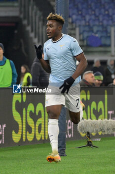 2024-11-24 - Lazio's Fisayo Dele-Bashiru celebrates after scoring the goal 3-0 during the Italian Football Championship League A 2024/2025 match between SS Lazio vs Bologna FC at the Olimpic Stadium in Rome on 24 November 2024. - SS LAZIO VS BOLOGNA FC - ITALIAN SERIE A - SOCCER