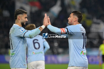 2024-11-24 - Lazio’s Taty Castellanos and Lazio’s Mattia Zaccagni during the Italian Football Championship League A 2024/2025 match between SS Lazio vs Bologna FC at the Olimpic Stadium in Rome on 24 November 2024. - SS LAZIO VS BOLOGNA FC - ITALIAN SERIE A - SOCCER