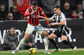 2024-11-23 - Alvaro Morata of AC Milan and Francisco Conceicao of Juventus FC during the Italian Serie A football match between AC Milan and FC Juventus on November 23, 2024 at Giuseppe Meazza San Siro Siro stadium in Milan, Italy - AC MILAN VS JUVENTUS FC - ITALIAN SERIE A - SOCCER