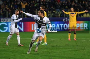 2024-11-23 - Matteo Cancellieri (Parma Calcio) celebrates after scoring the goal of 1-2 - PARMA CALCIO VS ATALANTA BC - ITALIAN SERIE A - SOCCER