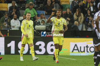 2024-11-02 - Khephren Thuram of Juventus FC celebrates after scoring during Udinese Calcio vs Juventus FC, 11° Serie A Enilive 2024-25 game at Bluenergy stadium in Udine (UD), Italy, on November 02, 2024. - UDINESE CALCIO VS JUVENTUS FC - ITALIAN SERIE A - SOCCER