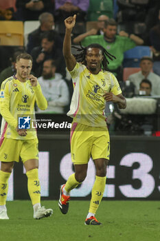 2024-11-02 - Khephren Thuram of Juventus FC celebrates after scoring during Udinese Calcio vs Juventus FC, 11° Serie A Enilive 2024-25 game at Bluenergy stadium in Udine (UD), Italy, on November 02, 2024. - UDINESE CALCIO VS JUVENTUS FC - ITALIAN SERIE A - SOCCER