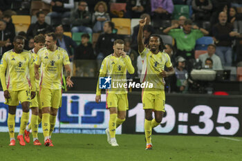 2024-11-02 - Khephren Thuram of Juventus FC celebrates after scoring during Udinese Calcio vs Juventus FC, 11° Serie A Enilive 2024-25 game at Bluenergy stadium in Udine (UD), Italy, on November 02, 2024. - UDINESE CALCIO VS JUVENTUS FC - ITALIAN SERIE A - SOCCER