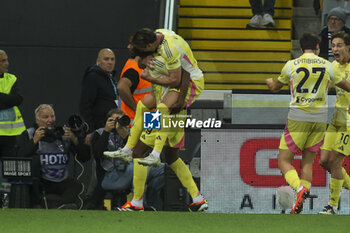 2024-11-02 - Khephren Thuram of Juventus FC celebrates after scoring during Udinese Calcio vs Juventus FC, 11° Serie A Enilive 2024-25 game at Bluenergy stadium in Udine (UD), Italy, on November 02, 2024. - UDINESE CALCIO VS JUVENTUS FC - ITALIAN SERIE A - SOCCER