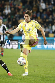 2024-11-02 - Dusan Vlahovic of Juventus FC play the ball during Udinese Calcio vs Juventus FC, 11° Serie A Enilive 2024-25 game at Bluenergy stadium in Udine (UD), Italy, on November 02, 2024. - UDINESE CALCIO VS JUVENTUS FC - ITALIAN SERIE A - SOCCER