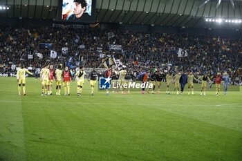 2024-11-02 - Juventus players celebrate the victory at the end of Udinese Calcio vs Juventus FC, 11° Serie A Enilive 2024-25 game at Bluenergy stadium in Udine (UD), Italy, on November 02, 2024. - UDINESE CALCIO VS JUVENTUS FC - ITALIAN SERIE A - SOCCER