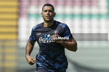 2024-07-26 - Napoli's Moroccan forward Walid Cheddira during SSC Napoli's 2024-25 preseason training camp in Castel Di Sangro, Abruzzo, Italy. - NAPOLI - PRESS CONFERENCE AND TRAINING - ITALIAN SERIE A - SOCCER