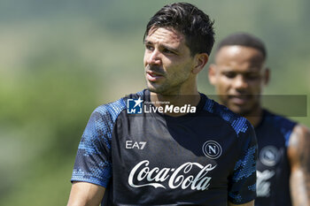 2024-07-26 - Napoli's Argentinian forward Giovanni Simeone during SSC Napoli's 2024-25 preseason training camp in Castel Di Sangro, Abruzzo, Italy. - NAPOLI - PRESS CONFERENCE AND TRAINING - ITALIAN SERIE A - SOCCER