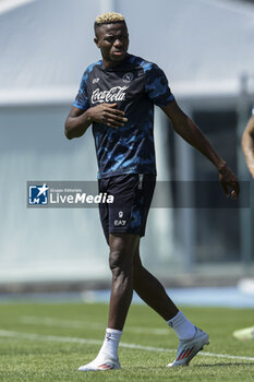 2024-07-26 - Napoli's Nigerian forward Victor Osimhen during SSC Napoli's 2024-25 preseason training camp in Castel Di Sangro, Abruzzo, Italy. - NAPOLI - PRESS CONFERENCE AND TRAINING - ITALIAN SERIE A - SOCCER