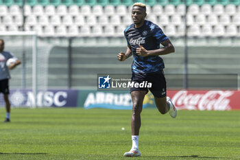 2024-07-26 - Napoli's Nigerian forward Victor Osimhen during SSC Napoli's 2024-25 preseason training camp in Castel Di Sangro, Abruzzo, Italy. - NAPOLI - PRESS CONFERENCE AND TRAINING - ITALIAN SERIE A - SOCCER