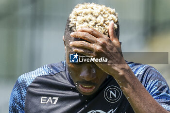 2024-07-26 - Napoli's Nigerian forward Victor Osimhen during SSC Napoli's 2024-25 preseason training camp in Castel Di Sangro, Abruzzo, Italy. - NAPOLI - PRESS CONFERENCE AND TRAINING - ITALIAN SERIE A - SOCCER